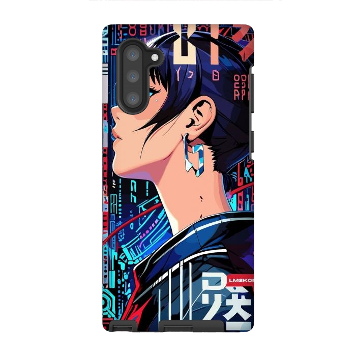 Galaxy Note 10 StrongFit Pop Art Cyberpunk Girl by LM2Kone