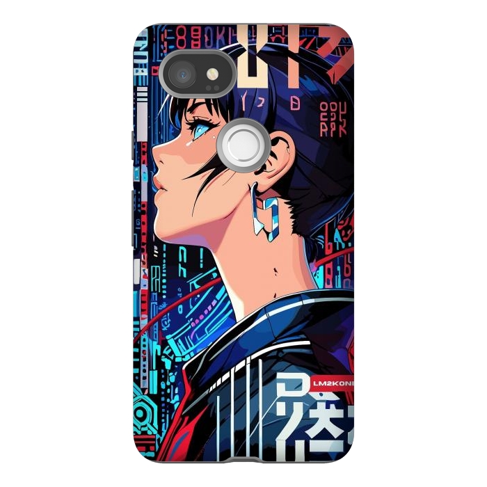 Pixel 2XL StrongFit Pop Art Cyberpunk Girl by LM2Kone