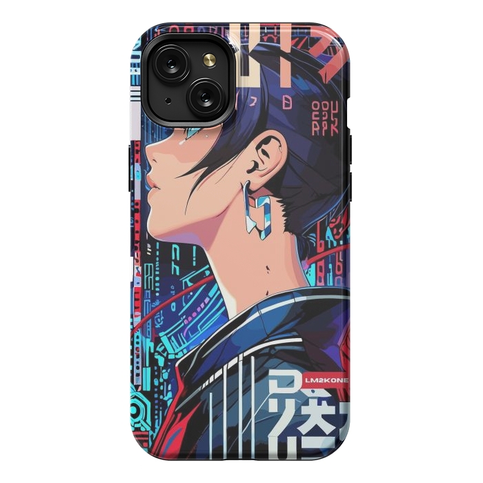 iPhone 15 Plus StrongFit Pop Art Cyberpunk Girl by LM2Kone