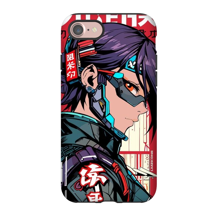 iPhone 7 StrongFit Futuristic Cyberpunk Girl by LM2Kone