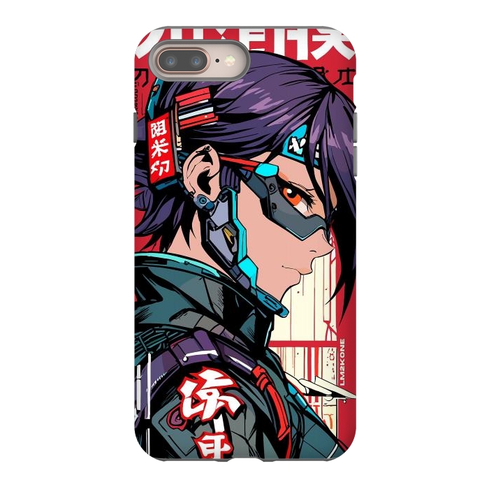 iPhone 7 plus StrongFit Futuristic Cyberpunk Girl by LM2Kone