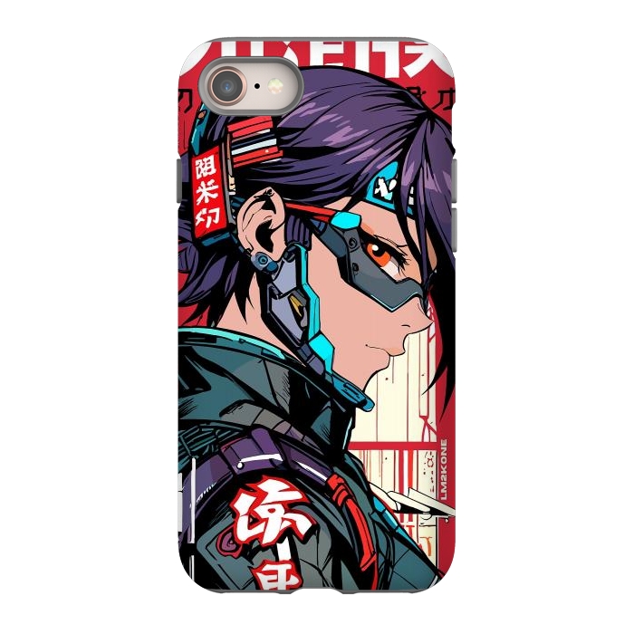 iPhone 8 StrongFit Futuristic Cyberpunk Girl by LM2Kone