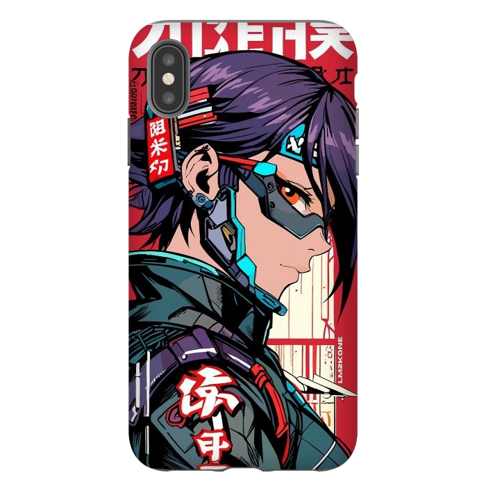 iPhone Xs Max StrongFit Futuristic Cyberpunk Girl by LM2Kone