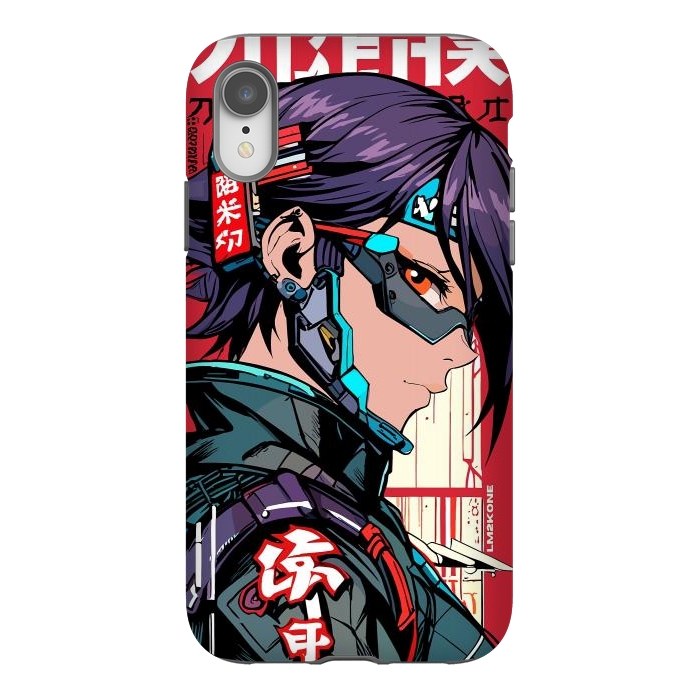 iPhone Xr StrongFit Futuristic Cyberpunk Girl by LM2Kone