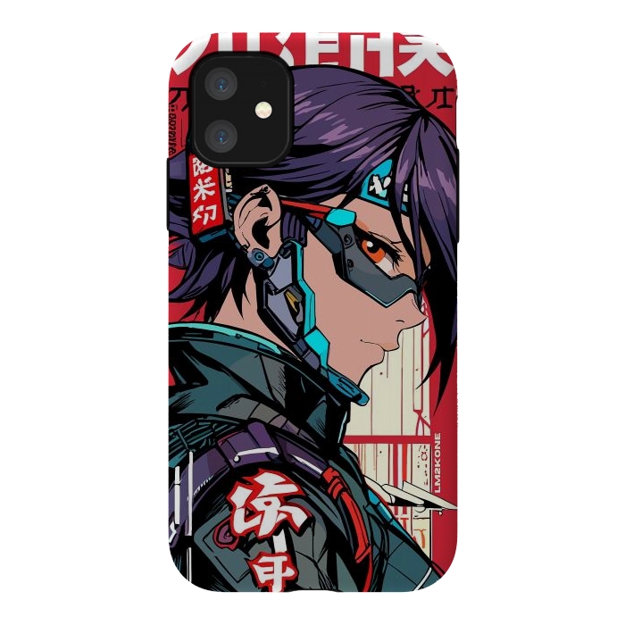 iPhone 11 StrongFit Futuristic Cyberpunk Girl by LM2Kone