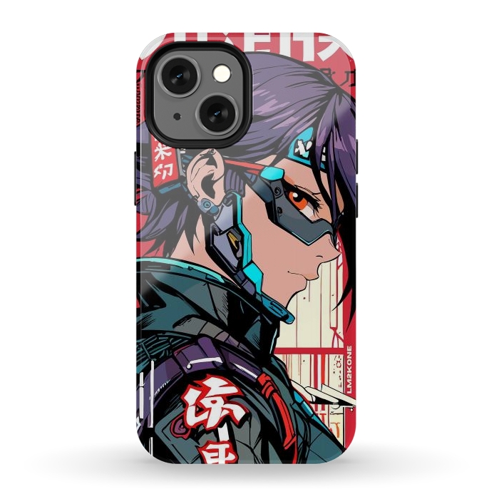 iPhone 12 mini StrongFit Futuristic Cyberpunk Girl by LM2Kone