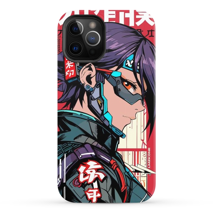 iPhone 12 Pro StrongFit Futuristic Cyberpunk Girl by LM2Kone