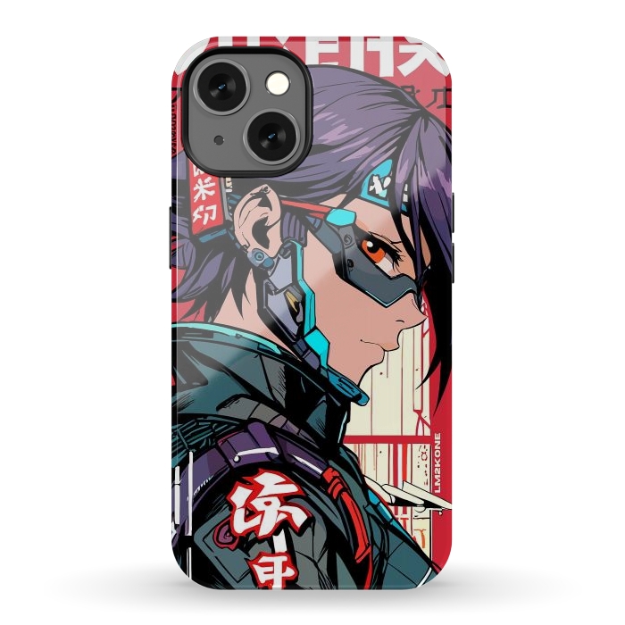 iPhone 13 StrongFit Futuristic Cyberpunk Girl by LM2Kone