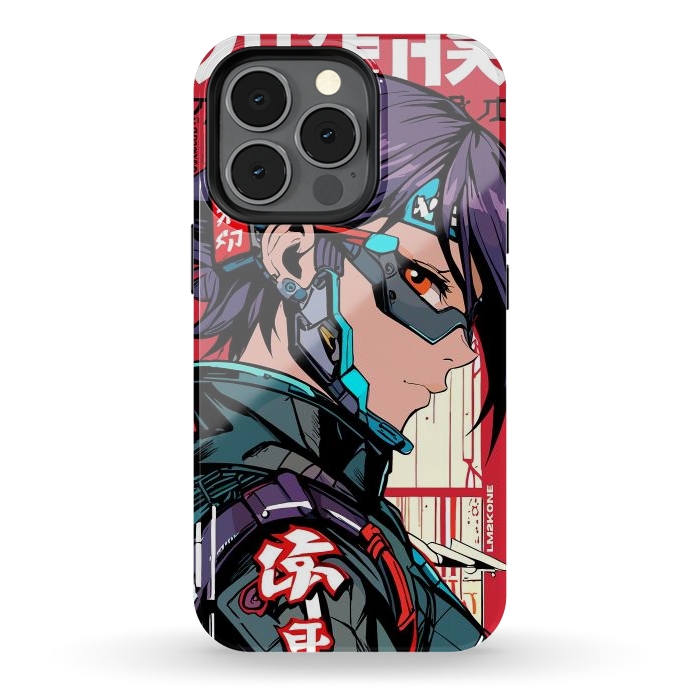 iPhone 13 pro StrongFit Futuristic Cyberpunk Girl by LM2Kone