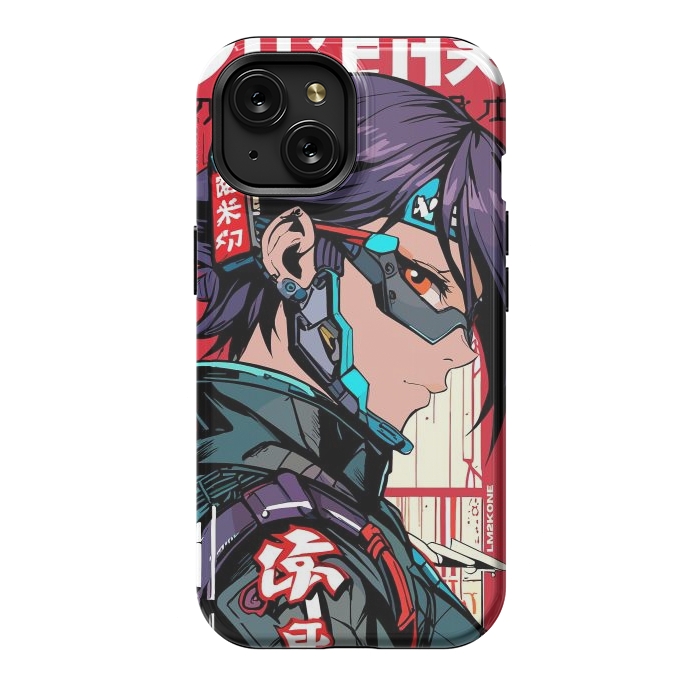 iPhone 15 StrongFit Futuristic Cyberpunk Girl by LM2Kone