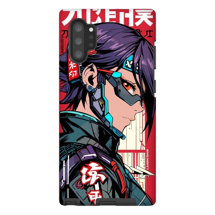 Galaxy Note 10 plus StrongFit Futuristic Cyberpunk Girl by LM2Kone