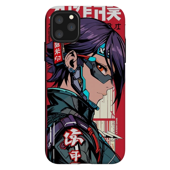 iPhone 11 Pro Max StrongFit Futuristic Cyberpunk Girl by LM2Kone