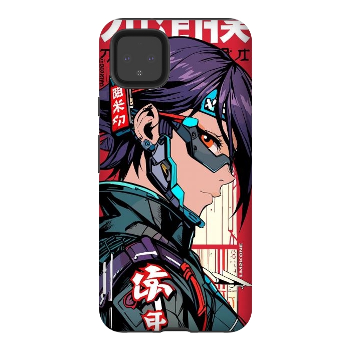 Pixel 4XL StrongFit Futuristic Cyberpunk Girl by LM2Kone