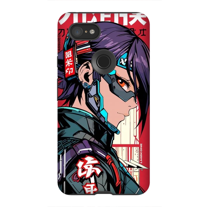 Pixel 3XL StrongFit Futuristic Cyberpunk Girl by LM2Kone