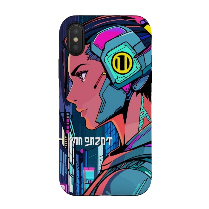 iPhone Xs / X StrongFit Pop Cyberpunk Neon by LM2Kone