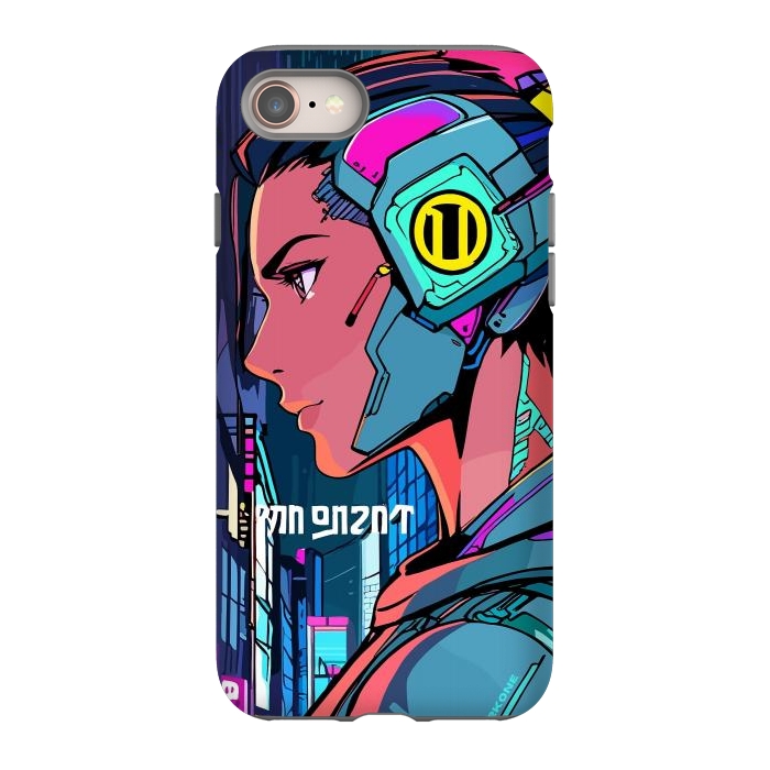 iPhone 8 StrongFit Pop Cyberpunk Neon by LM2Kone