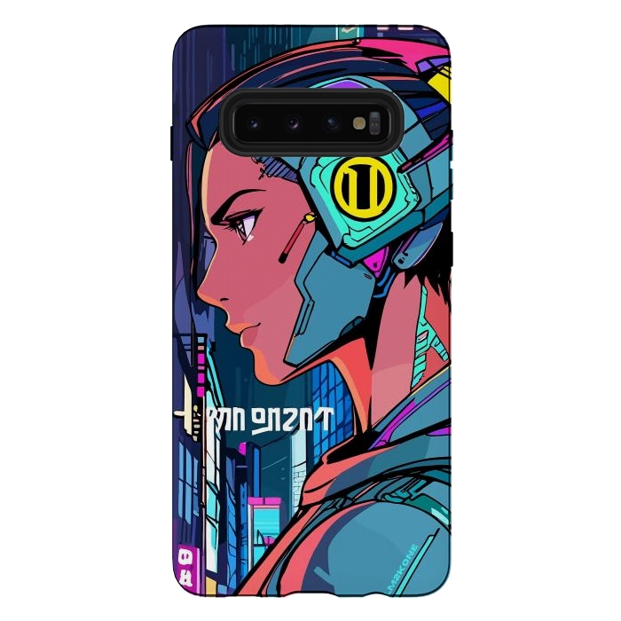 Galaxy S10 plus StrongFit Pop Cyberpunk Neon by LM2Kone