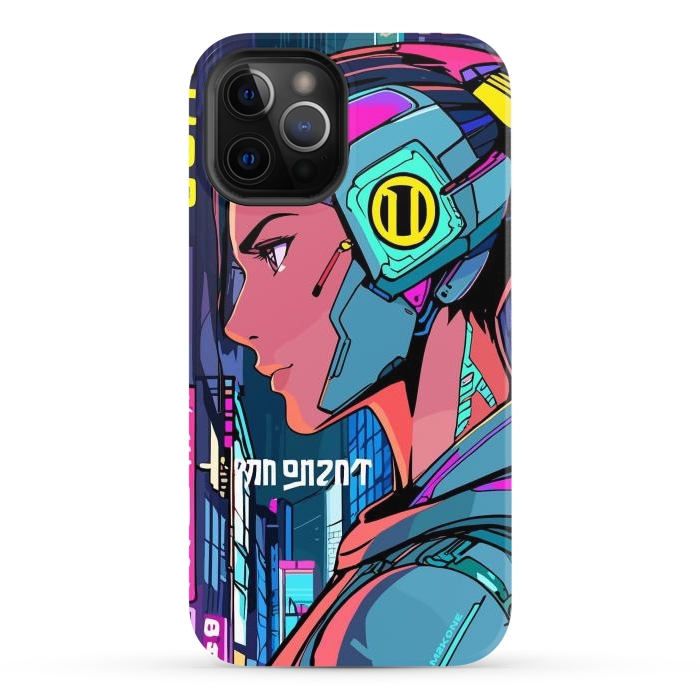 iPhone 12 Pro Max StrongFit Pop Cyberpunk Neon by LM2Kone