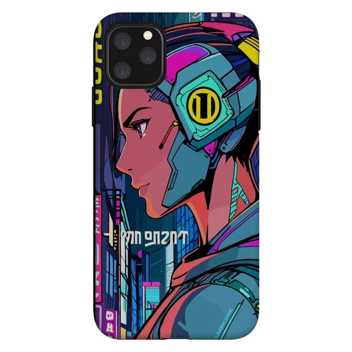 iPhone 11 Pro Max StrongFit Pop Cyberpunk Neon by LM2Kone