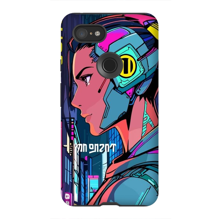 Pixel 3XL StrongFit Pop Cyberpunk Neon by LM2Kone