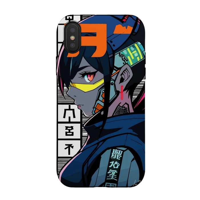 iPhone Xs / X StrongFit Cyberpunk Warrior Gaming by LM2Kone