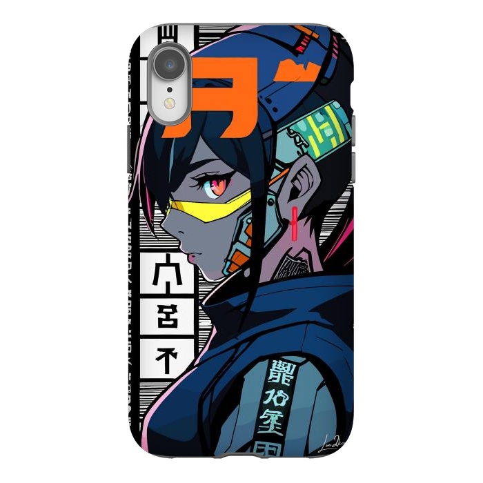 iPhone Xr StrongFit Cyberpunk Warrior Gaming by LM2Kone