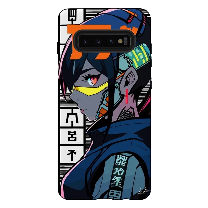 Galaxy S10 plus StrongFit Cyberpunk Warrior Gaming by LM2Kone