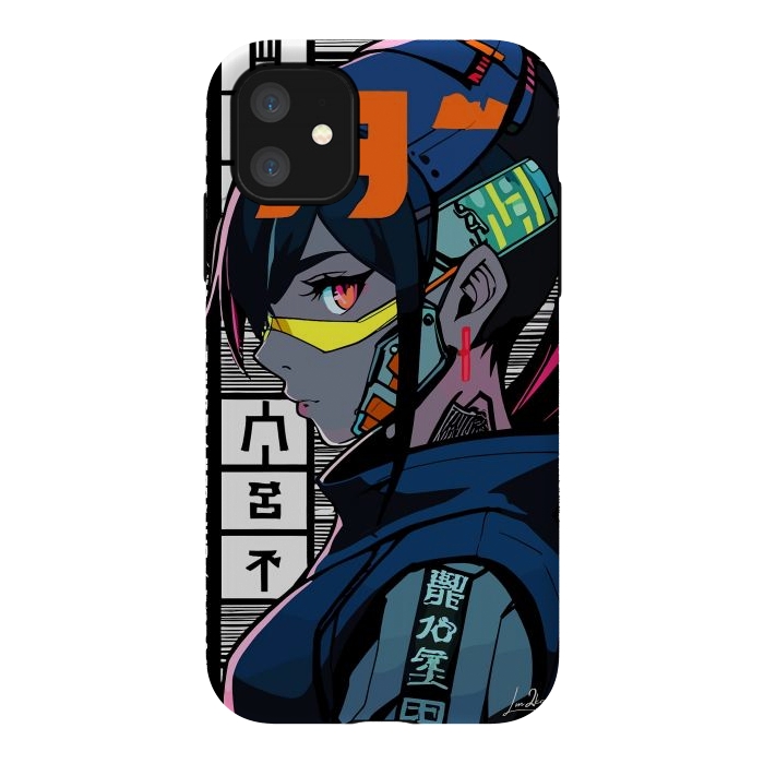 iPhone 11 StrongFit Cyberpunk Warrior Gaming by LM2Kone