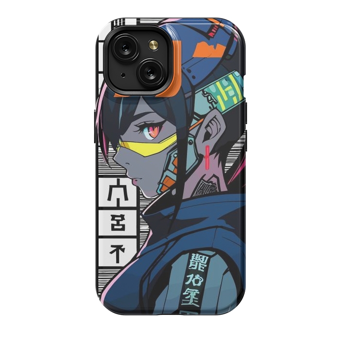 iPhone 15 StrongFit Cyberpunk Warrior Gaming by LM2Kone