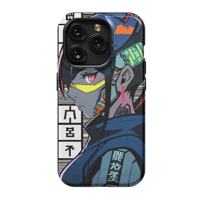 iPhone 15 Pro StrongFit Cyberpunk Warrior Gaming by LM2Kone