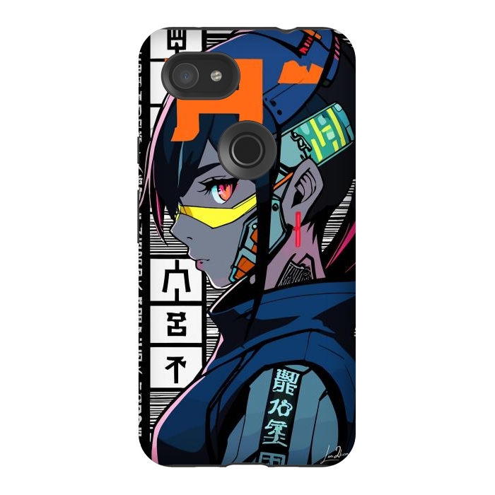 Pixel 3AXL StrongFit Cyberpunk Warrior Gaming by LM2Kone