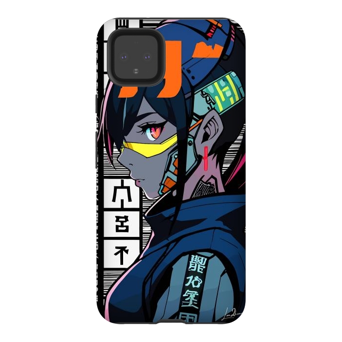 Pixel 4XL StrongFit Cyberpunk Warrior Gaming by LM2Kone