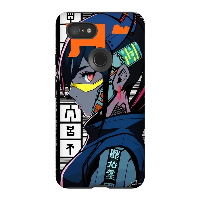 Pixel 3XL StrongFit Cyberpunk Warrior Gaming by LM2Kone