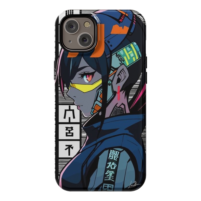 iPhone 14 Plus StrongFit Cyberpunk Warrior Gaming by LM2Kone