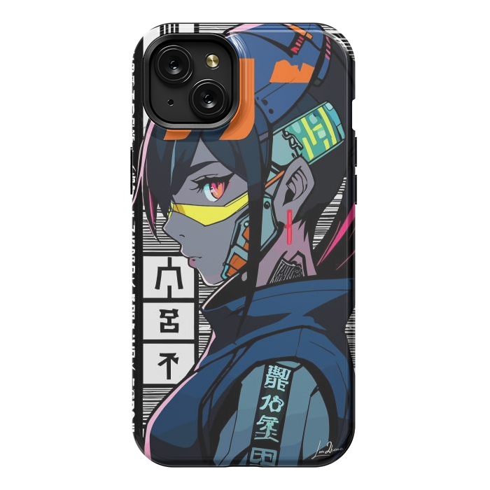 iPhone 15 Plus StrongFit Cyberpunk Warrior Gaming by LM2Kone