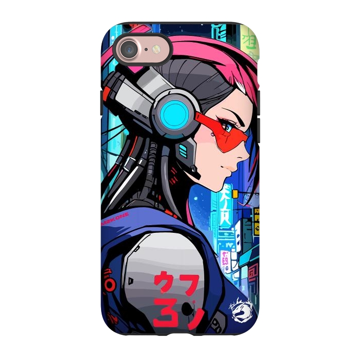 iPhone 7 StrongFit Neon Cyberpunk Girl by LM2Kone