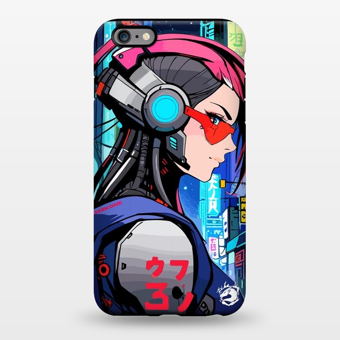 iPhone 6/6s plus StrongFit Neon Cyberpunk Girl by LM2Kone