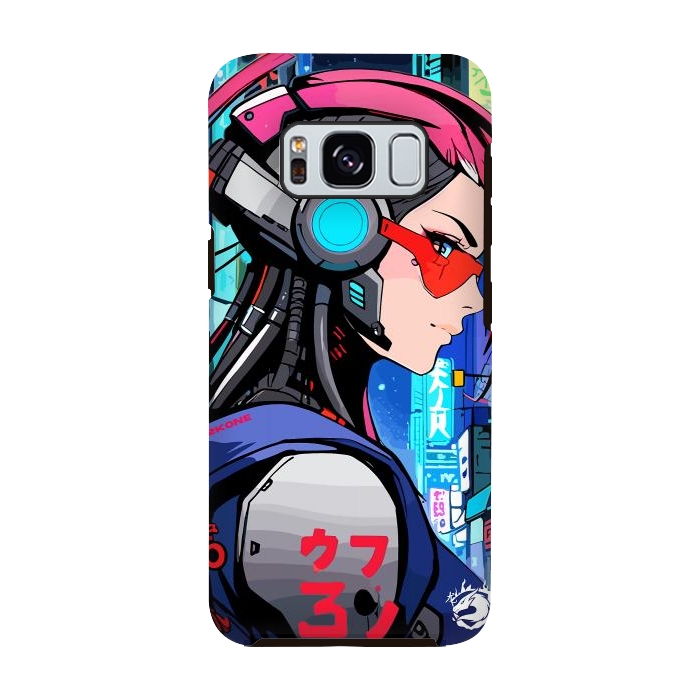 Galaxy S8 StrongFit Neon Cyberpunk Girl by LM2Kone