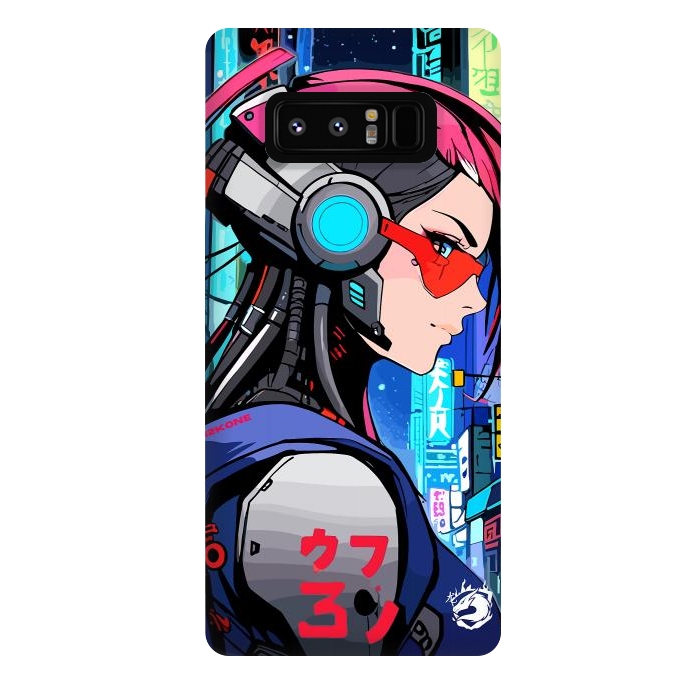 Galaxy Note 8 StrongFit Neon Cyberpunk Girl by LM2Kone