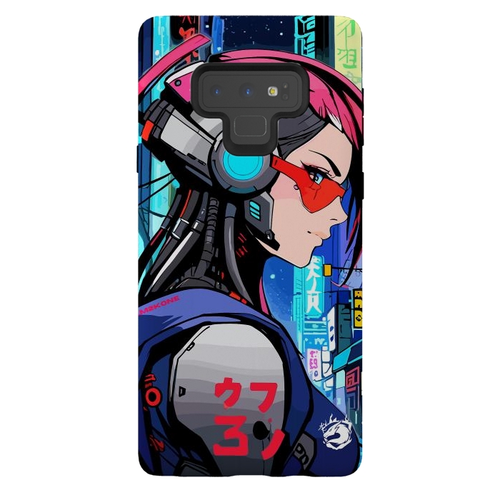 Galaxy Note 9 StrongFit Neon Cyberpunk Girl by LM2Kone