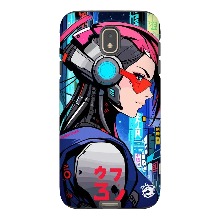 Galaxy J7 StrongFit Neon Cyberpunk Girl by LM2Kone