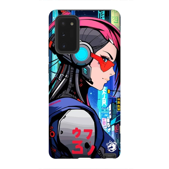 Galaxy Note 20 StrongFit Neon Cyberpunk Girl by LM2Kone