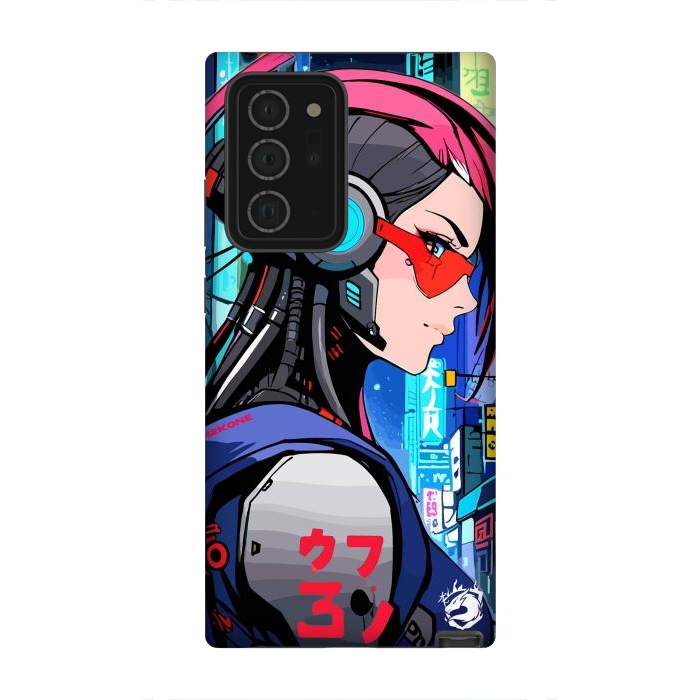 Galaxy Note 20 Ultra StrongFit Neon Cyberpunk Girl by LM2Kone