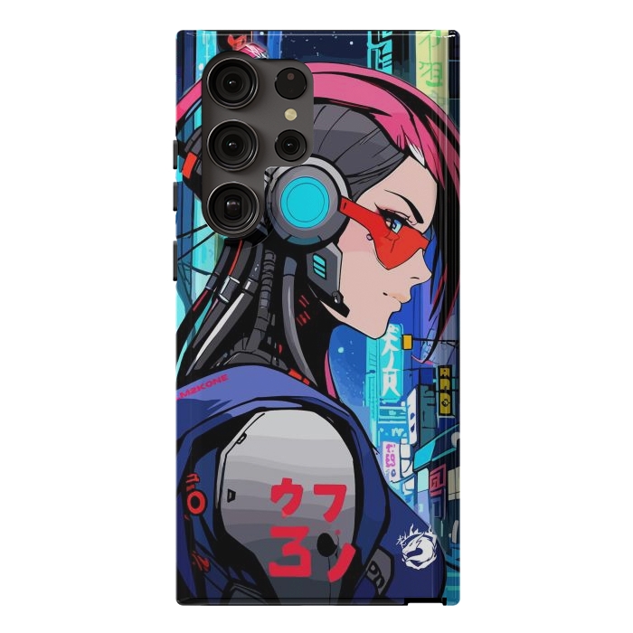 Galaxy S23 Ultra StrongFit Neon Cyberpunk Girl by LM2Kone