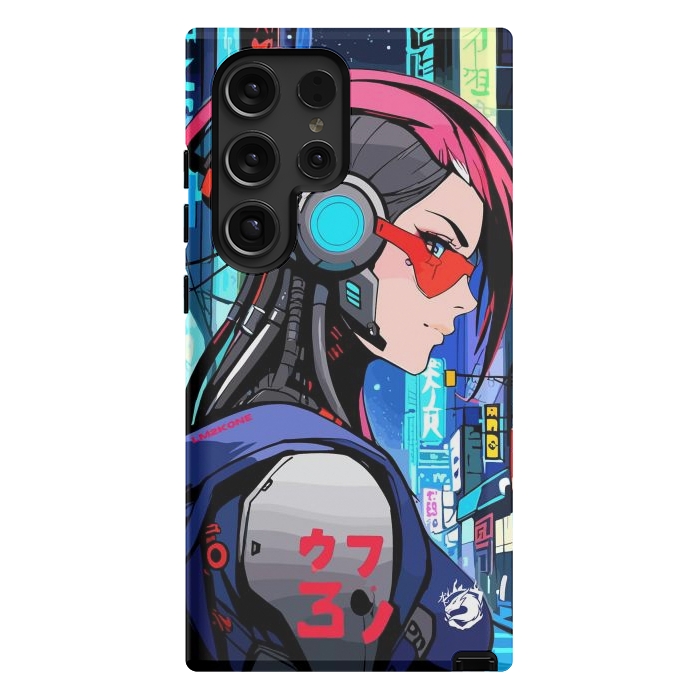 Galaxy S24 Ultra StrongFit Neon Cyberpunk Girl by LM2Kone