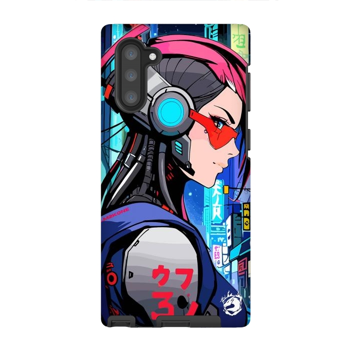 Galaxy Note 10 StrongFit Neon Cyberpunk Girl by LM2Kone