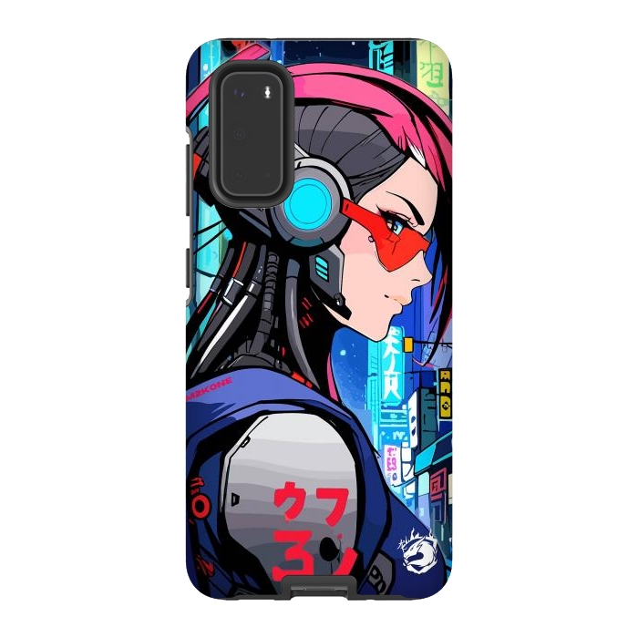 Galaxy S20 StrongFit Neon Cyberpunk Girl by LM2Kone