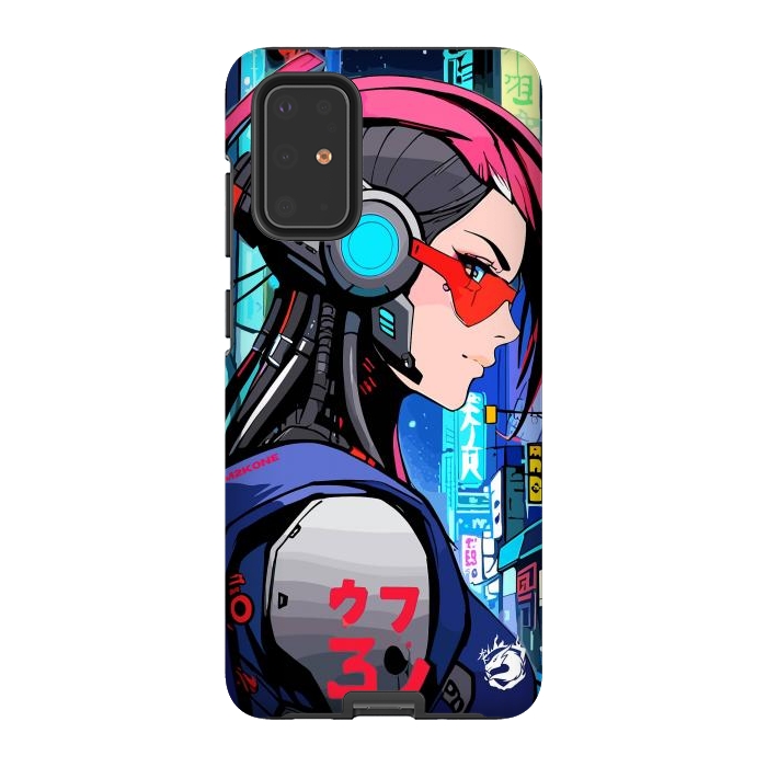 Galaxy S20 Plus StrongFit Neon Cyberpunk Girl by LM2Kone