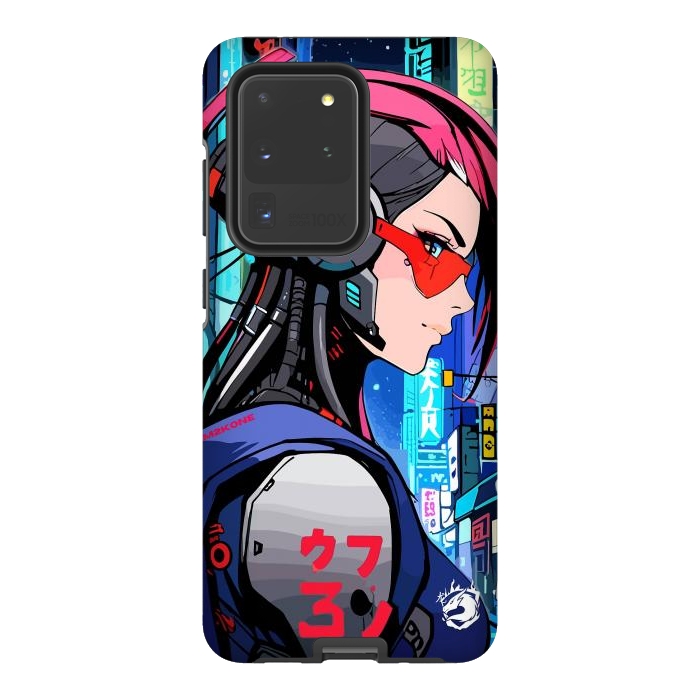 Galaxy S20 Ultra StrongFit Neon Cyberpunk Girl by LM2Kone