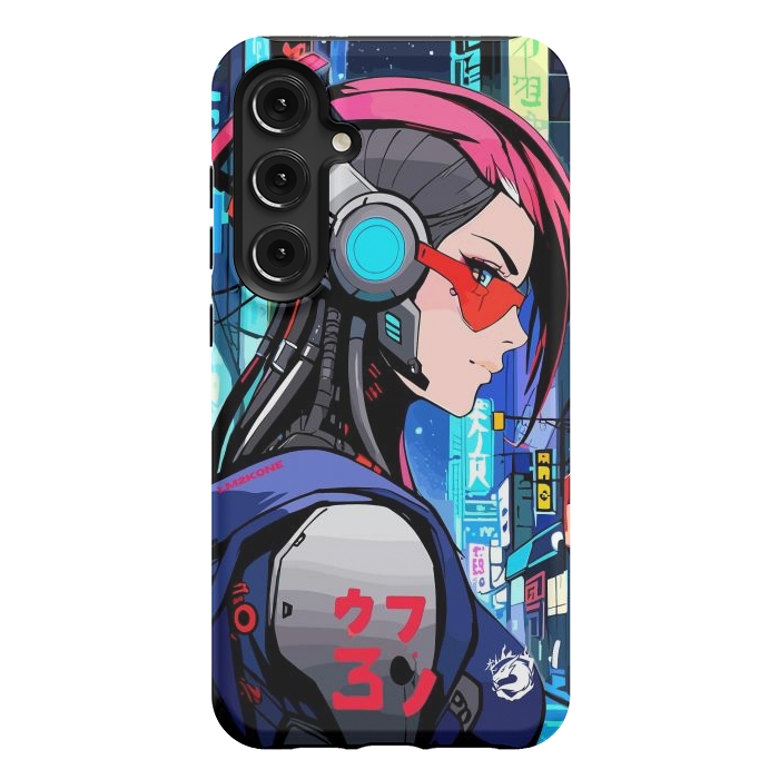 Galaxy S24 Plus StrongFit Neon Cyberpunk Girl by LM2Kone